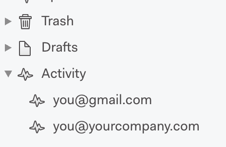 The Activity item in the left sidebar