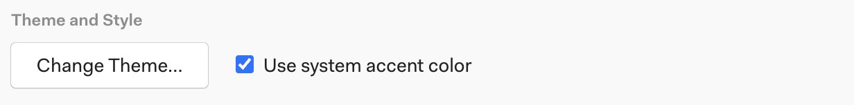 Change Theme option in menu